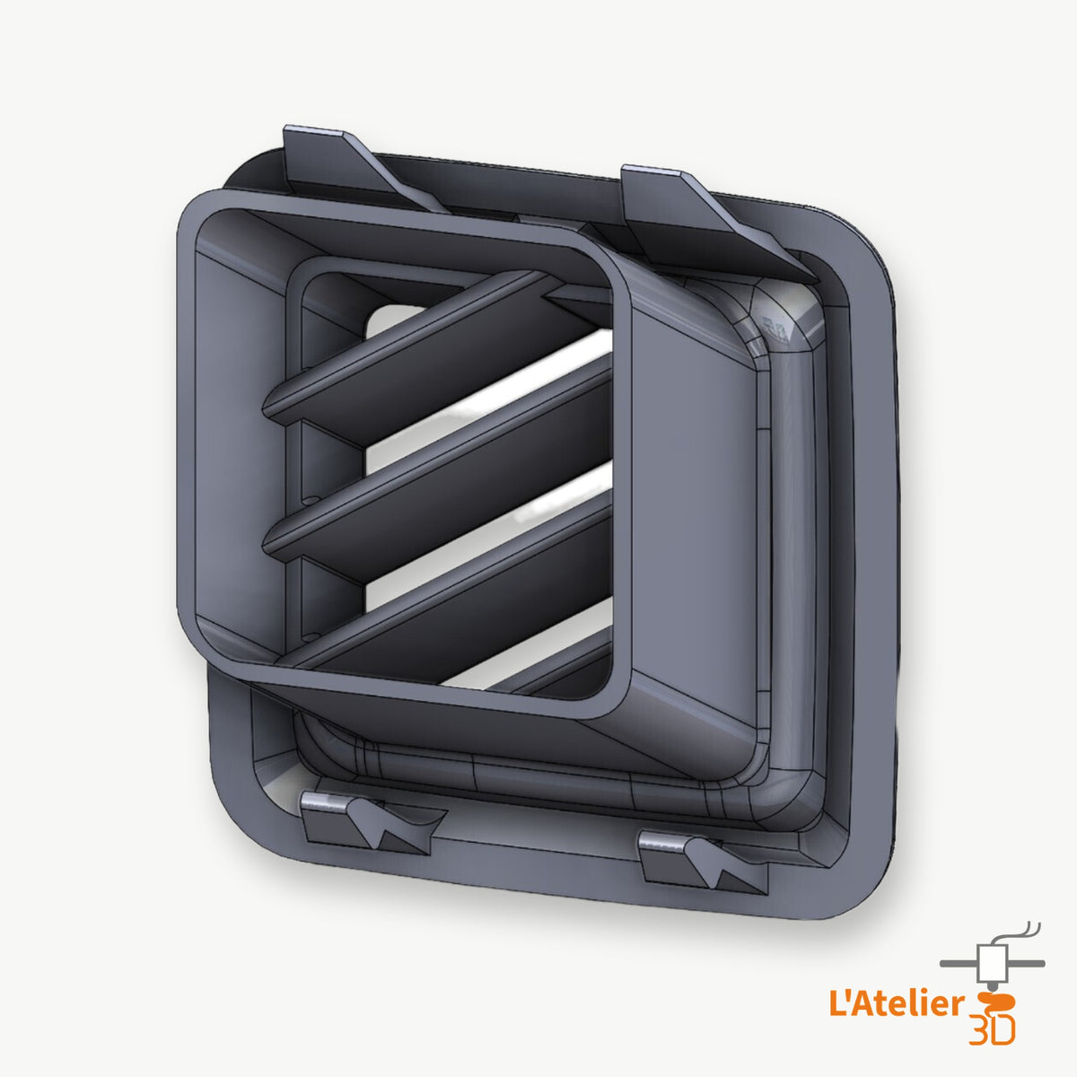 Aérateur latéral Defender vu de l'arrière avec ses clips de fixation d'origine