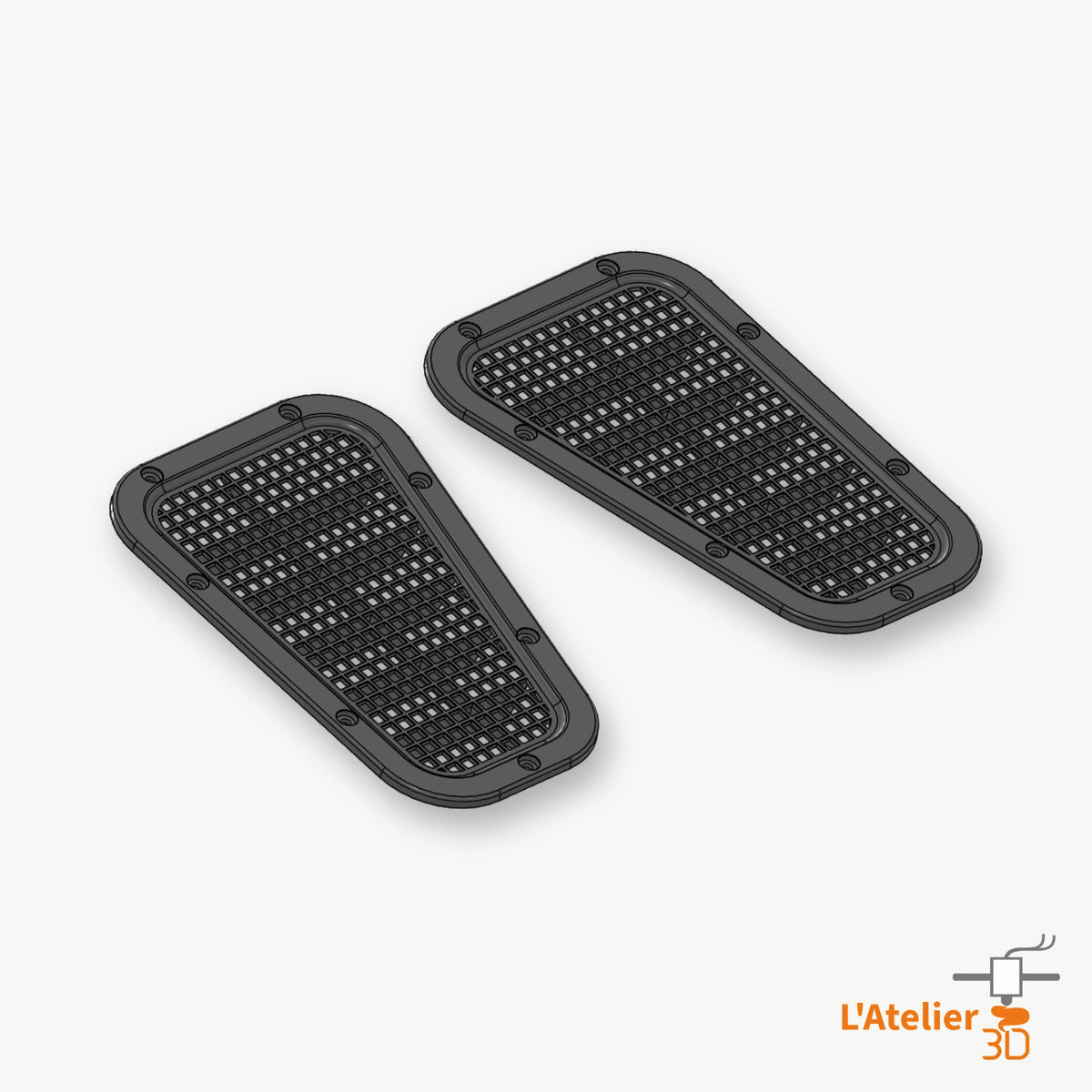 Grille d'aile avant ajourée pour Defender 90 110 130, vue de trois quarts