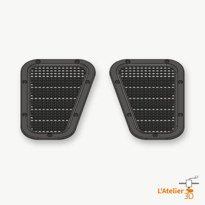 Grilles de prise d'air d'aile ajourées Land Rover Defender, gauche AWR2214 et droite AWR2215