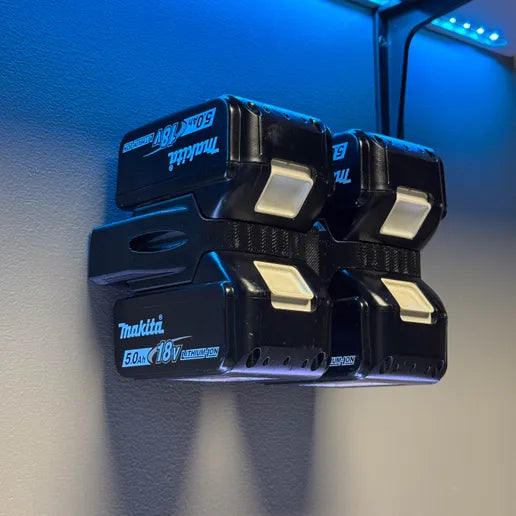 support mural quadruple pour batteries Makita 18V imprimé en 3D