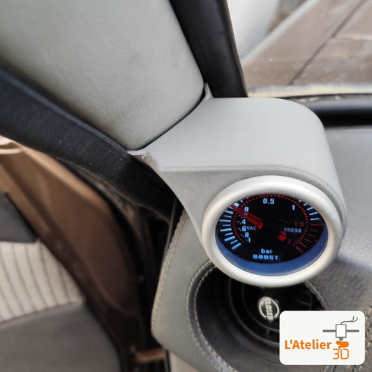 Support de manomètre monté sur le montant de pare-brise d'un Land Cruiser HJ60 / FJ60